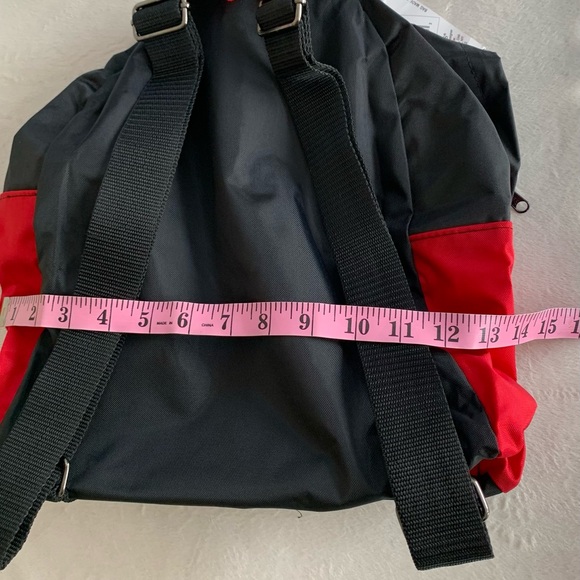 GUESS men’s Unisex Black /red 100% nylon backpack NWT - Picture 7 of 9